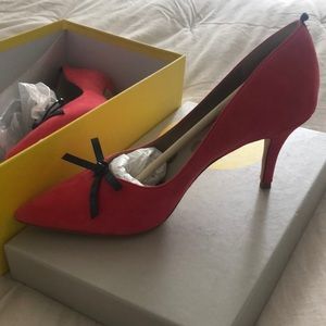 Pink suede Boden heels